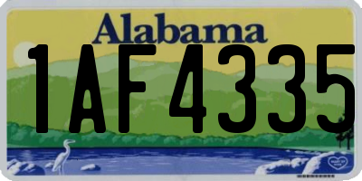 AL license plate 1AF4335