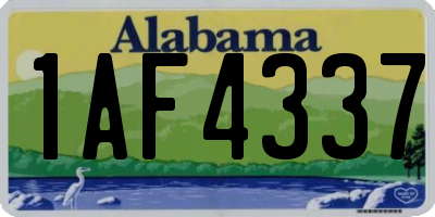 AL license plate 1AF4337