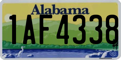 AL license plate 1AF4338