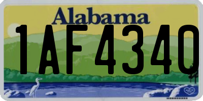AL license plate 1AF4340