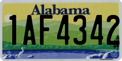 AL license plate 1AF4342
