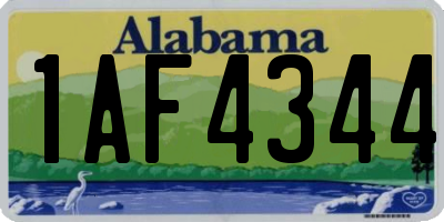AL license plate 1AF4344