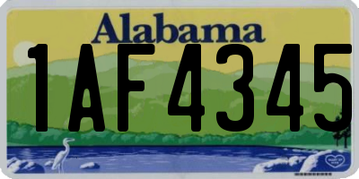 AL license plate 1AF4345