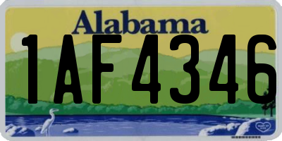 AL license plate 1AF4346