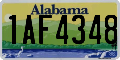AL license plate 1AF4348