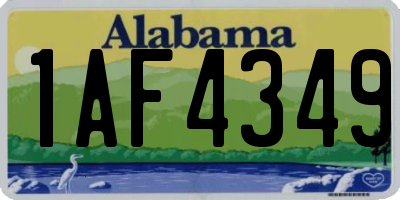 AL license plate 1AF4349