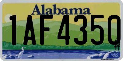 AL license plate 1AF4350