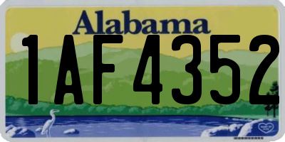 AL license plate 1AF4352