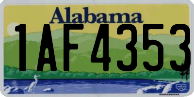 AL license plate 1AF4353