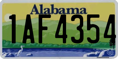 AL license plate 1AF4354