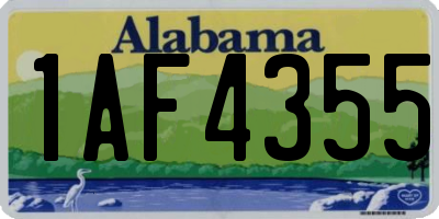 AL license plate 1AF4355