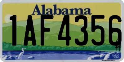 AL license plate 1AF4356