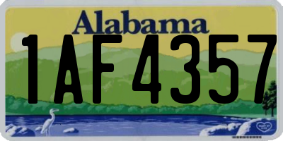 AL license plate 1AF4357