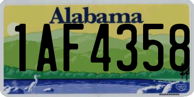 AL license plate 1AF4358