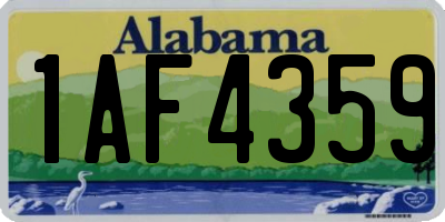 AL license plate 1AF4359