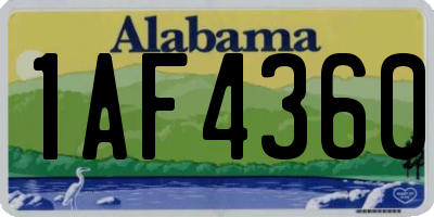 AL license plate 1AF4360