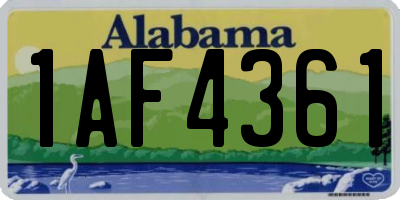 AL license plate 1AF4361