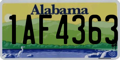 AL license plate 1AF4363