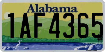 AL license plate 1AF4365