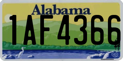 AL license plate 1AF4366