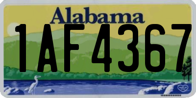 AL license plate 1AF4367