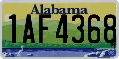 AL license plate 1AF4368