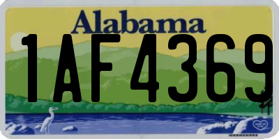 AL license plate 1AF4369