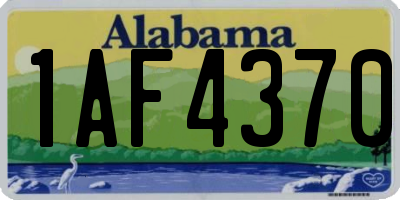 AL license plate 1AF4370