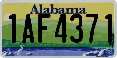 AL license plate 1AF4371