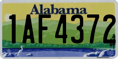 AL license plate 1AF4372