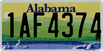 AL license plate 1AF4374