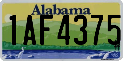 AL license plate 1AF4375