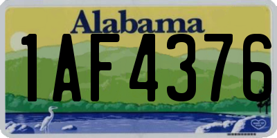 AL license plate 1AF4376