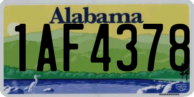AL license plate 1AF4378