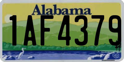 AL license plate 1AF4379