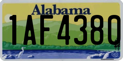 AL license plate 1AF4380