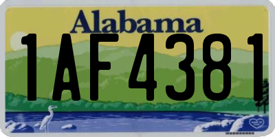 AL license plate 1AF4381