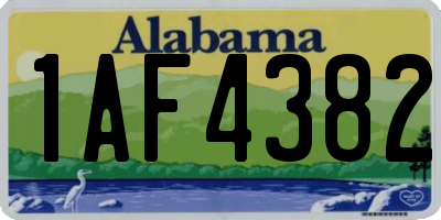 AL license plate 1AF4382