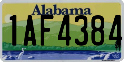 AL license plate 1AF4384