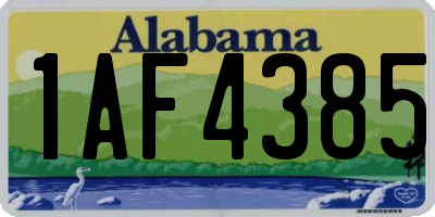 AL license plate 1AF4385