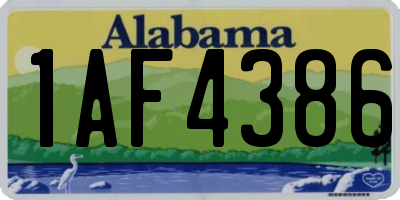 AL license plate 1AF4386