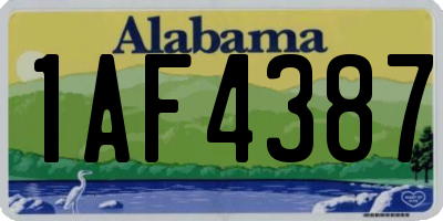 AL license plate 1AF4387