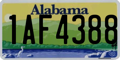 AL license plate 1AF4388