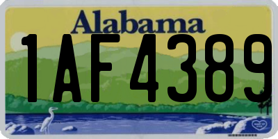 AL license plate 1AF4389