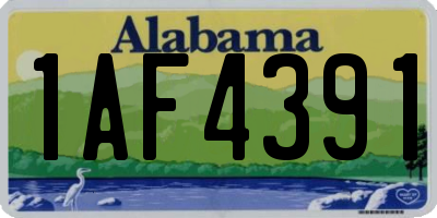 AL license plate 1AF4391