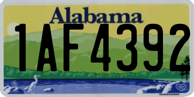 AL license plate 1AF4392
