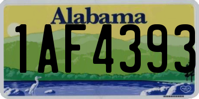 AL license plate 1AF4393