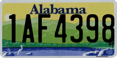 AL license plate 1AF4398