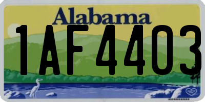AL license plate 1AF4403