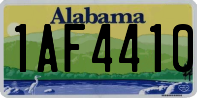 AL license plate 1AF4410